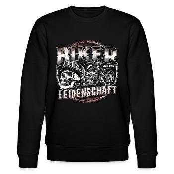 Motorradfahrer Aus Leidenschaft - Stanley/Stella Unisex Bio-Sweatshirt CHANGER  - Schwarz - Vorne - Nik (191cm) & Marisol (170cm)