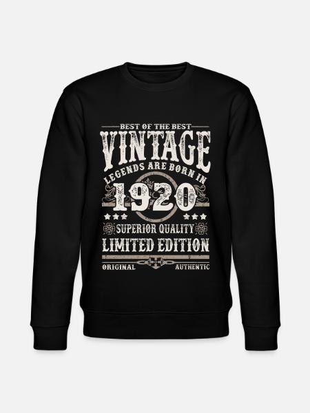 Legenden werden 1920 geboren - Stanley/Stella Unisex Bio-Sweatshirt CHANGER - Schwarz