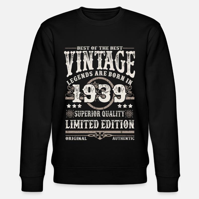Legenden werden 1939 geboren - Stanley/Stella Unisex Bio-Sweatshirt CHANGER  - Schwarz
