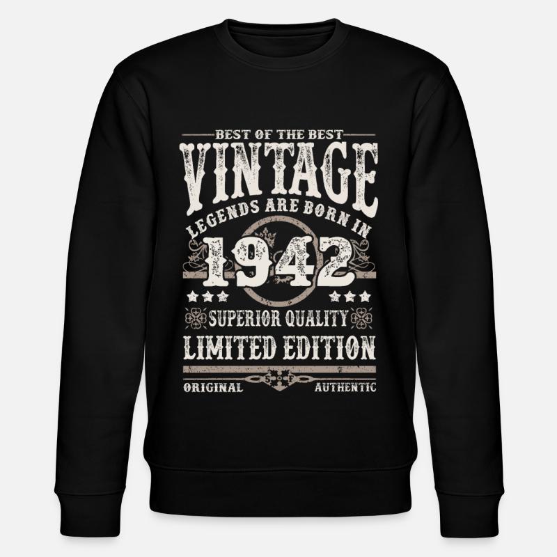 Legenden werden 1942 geboren - Stanley/Stella Unisex Bio-Sweatshirt CHANGER  - Schwarz