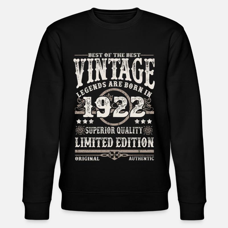 Legenden werden 1922 geboren - Stanley/Stella Unisex Bio-Sweatshirt CHANGER  - Schwarz