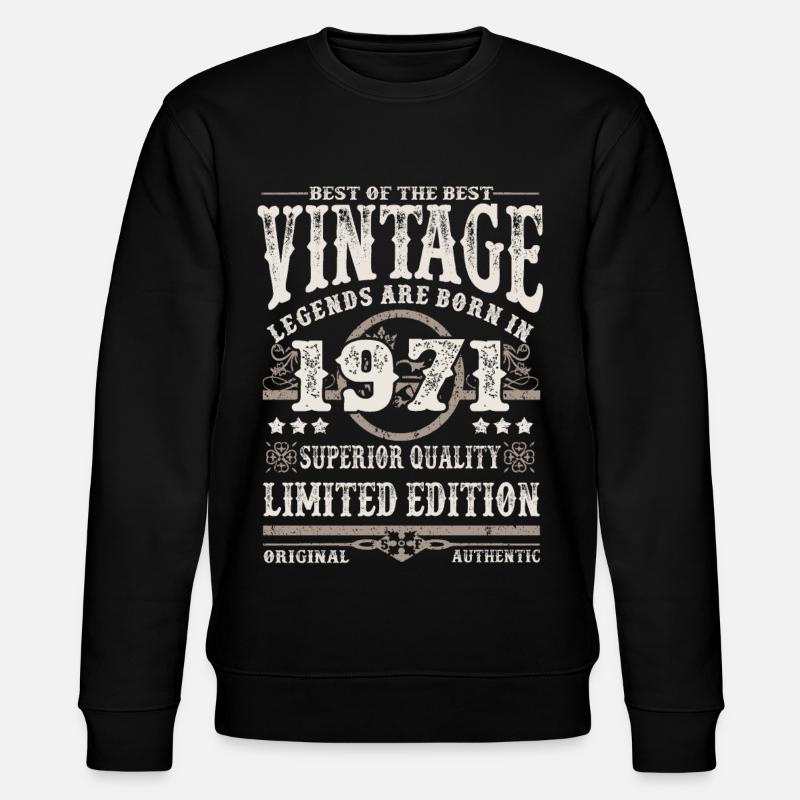 Legenden werden 1971 geboren - Stanley/Stella Unisex Bio-Sweatshirt CHANGER  - Schwarz