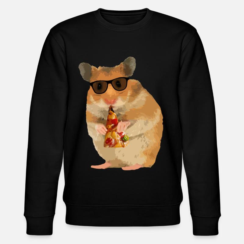 Hamster Pizza Sonnenbrille - Stanley/Stella Unisex Bio-Sweatshirt CHANGER  - Schwarz