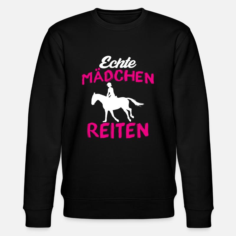 Echte mädchen reiten - Stanley/Stella Unisex Bio-Sweatshirt CHANGER  - Schwarz