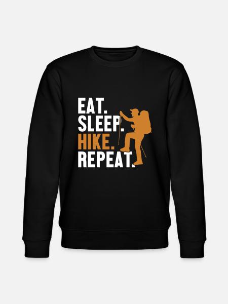 Eat Sleep Hike Repeat Mountain Hiking Hiking Trekking - Stanley/Stella CHANGER Unisex Organic Sweatshirt - black