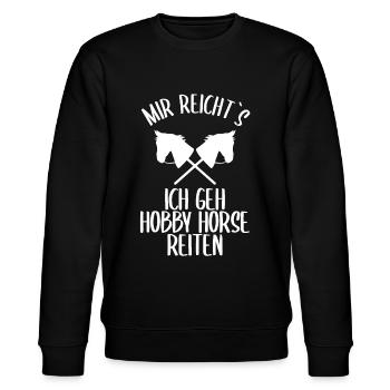 Hobby Horse Hobby Horsing Pferd Reiten Geschenk - Stanley/Stella Unisex Bio-Sweatshirt CHANGER  - Schwarz - Vorne - Nik (191cm) & Marisol (170cm)