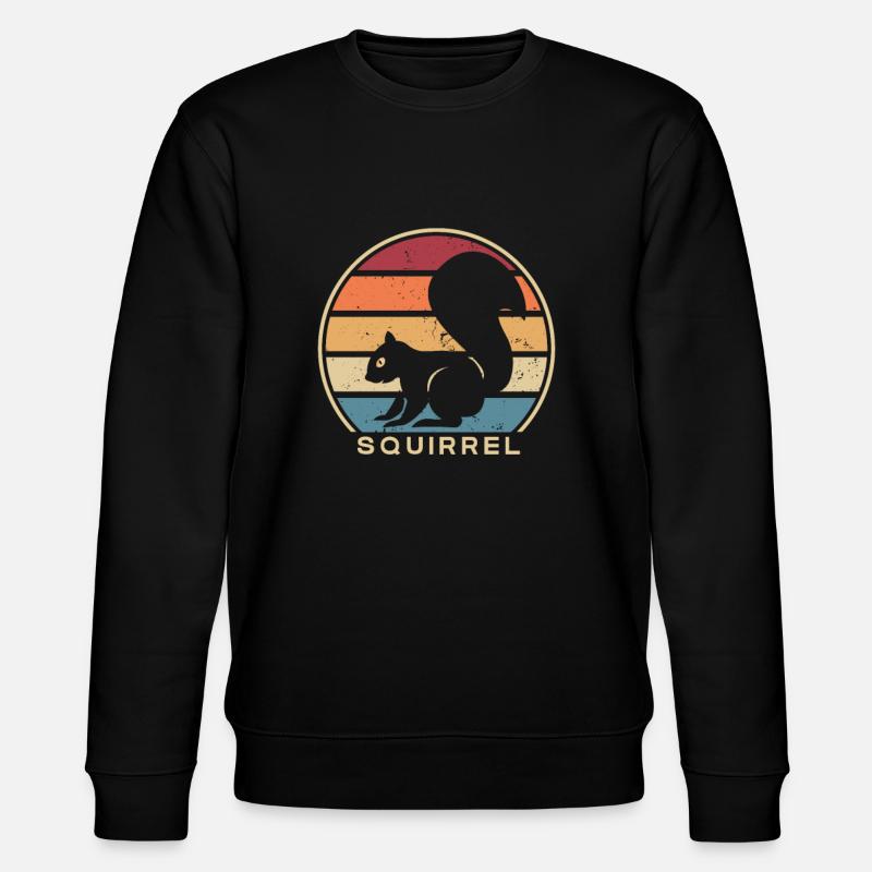 Retro Squirrel Fuchshörnchen Grauhörnchen - Stanley/Stella Unisex Bio-Sweatshirt CHANGER  - Schwarz