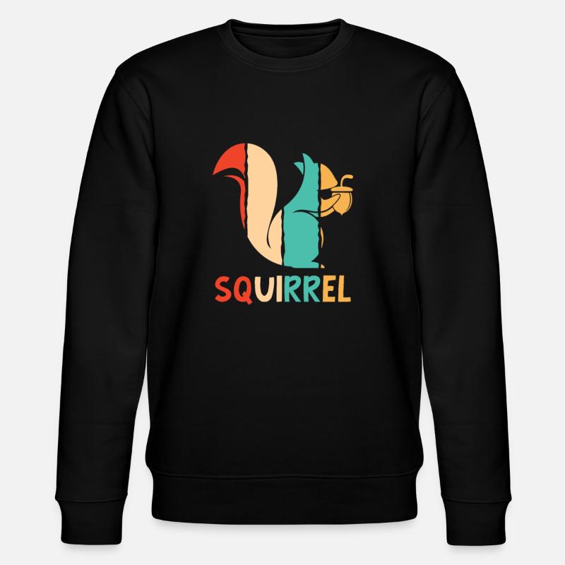 Retro Grauhörnchen Squirrel Fuchshörnchen - Stanley/Stella Unisex Bio-Sweatshirt CHANGER  - Schwarz