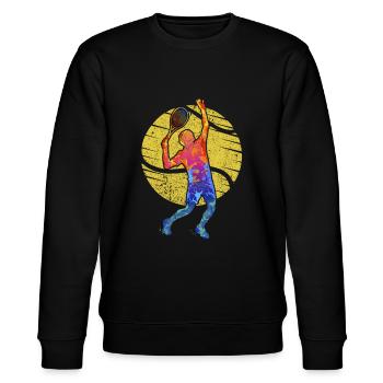 Tennis Player Tennis Racket Tennis Coach Tennis - Stanley/Stella CHANGER Unisex Organic Sweatshirt - black - Front - Nik (191cm) & Marisol (170cm)
