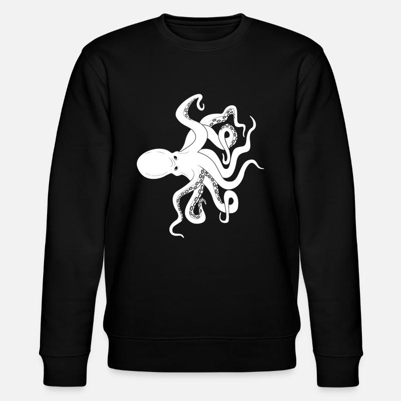 Blæksprutte blæksprutter - Stanley/Stella økologisk unisex-sweatshirt CHANGER  - sort