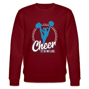 Cheerleading - Stanley/Stella Unisex Bio-Sweatshirt CHANGER  - Burgunderrot - Vorne - Nik (191cm) & Marisol (170cm)