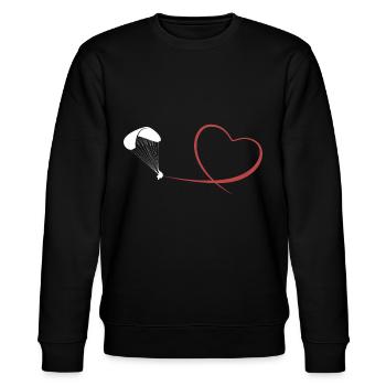Vol mouche coeur cadeau parapente parapente - Sweat bio CHANGER Stanley/Stella Unisexe - noir - Devant - Nik (191cm) & Marisol (170cm)