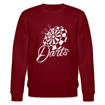 Darts Dart Scheibe Pfeil Darten Geschenk Spieler - Stanley/Stella Unisex Bio-Sweatshirt CHANGER  - Burgunderrot - Vorne - Nik (191cm) & Marisol (170cm)