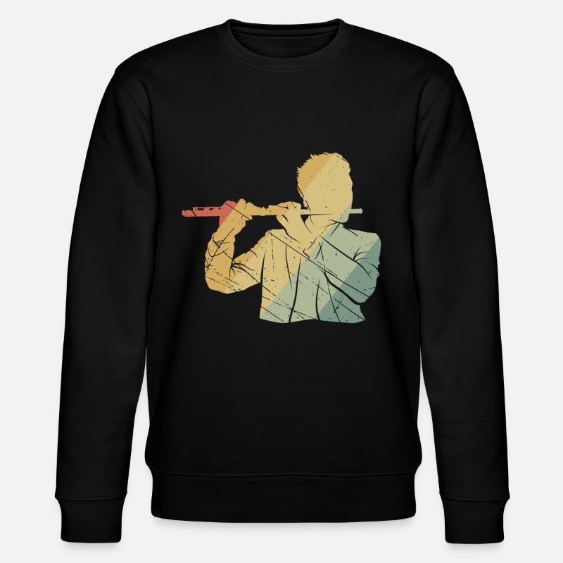 Flöte retro - Stanley/Stella Unisex Bio-Sweatshirt CHANGER  - Schwarz