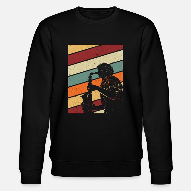 Saxophon Retro - Stanley/Stella Unisex Bio-Sweatshirt CHANGER  - Schwarz