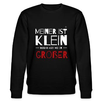 MEINER IST KLEIN, RIECHT ABER WIE EIN GROßER - Stanley/Stella Unisex Bio-Sweatshirt CHANGER  - Schwarz - Vorne - Nik (191cm) & Marisol (170cm)