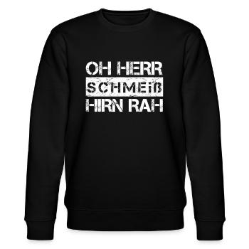 Schwaben Sprüche Schwäbisch - Stanley/Stella Unisex Bio-Sweatshirt CHANGER  - Schwarz - Vorne - Nik (191cm) & Marisol (170cm)