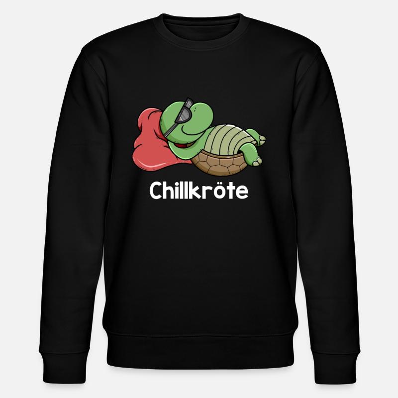 Chillkröte Schildkröte Geschenk - Stanley/Stella Unisex Bio-Sweatshirt CHANGER  - Schwarz