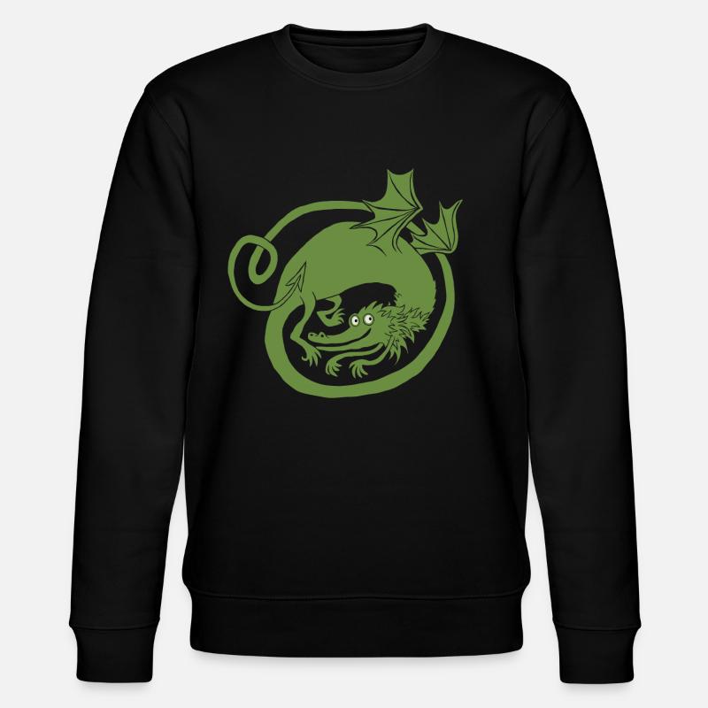 Drache (hellgrün) - Stanley/Stella Unisex Bio-Sweatshirt CHANGER  - Schwarz