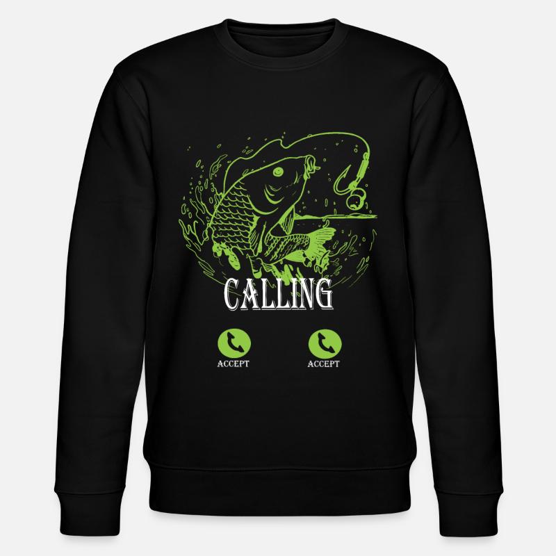 Calling Carp Spritzgrafik - Stanley/Stella Unisex Bio-Sweatshirt CHANGER  - Schwarz