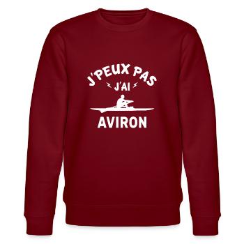 J'peux pas j'ai aviron - Sweat bio CHANGER Stanley/Stella Unisexe - bordeaux - Devant - Nik (191cm) & Marisol (170cm)