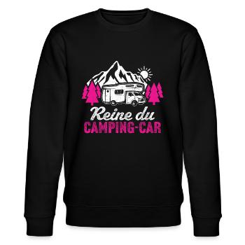 Reine du camping-car cadeau campeuse - Sweat bio CHANGER Stanley/Stella Unisexe - noir - Devant - Nik (191cm) & Marisol (170cm)