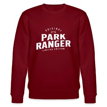 Park Ranger Funny Job Title Profession Birthday - Stanley/Stella CHANGER Unisex Organic Sweatshirt - burgundy - Front - Nik (191cm) & Marisol (170cm)