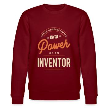 Erfinder Lustige Berufsbezeichnung Beruf Geburtstag - Stanley/Stella Unisex Bio-Sweatshirt CHANGER  - Burgunderrot - Vorne - Nik (191cm) & Marisol (170cm)