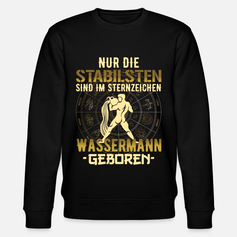 Sternzeichen stabil Wassermann Geschenk - Stanley/Stella Unisex Bio-Sweatshirt CHANGER  - Schwarz