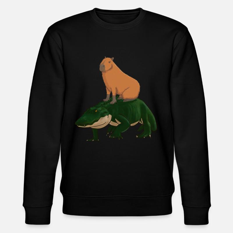 Capybara Alligator - Stanley/Stella Unisex Bio-Sweatshirt CHANGER  - Schwarz