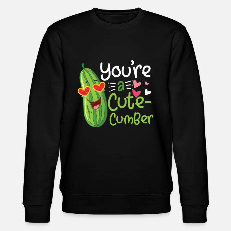 A cute cumber valentine saying cucumber - Stanley/Stella CHANGER Unisex Organic Sweatshirt - black