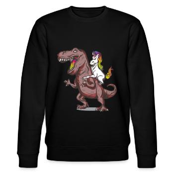 Rex licorne dino - Sweat bio CHANGER Stanley/Stella Unisexe - noir - Devant - Nik (191cm) & Marisol (170cm)