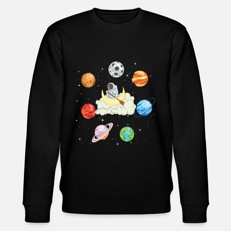 Astronaut Planet Rowing Cloud - Stanley/Stella CHANGER Unisex Organic Sweatshirt - black