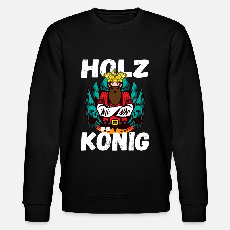 Holz König - Stanley/Stella Unisex Bio-Sweatshirt CHANGER  - Schwarz
