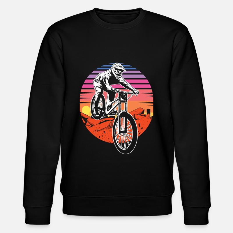 Mountainbike Retro Sunset - Stanley/Stella Unisex Bio-Sweatshirt CHANGER  - Schwarz