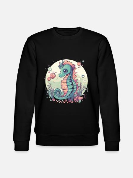 Seepferdchen Unterwasserwelt - Stanley/Stella Unisex Bio-Sweatshirt CHANGER - Schwarz