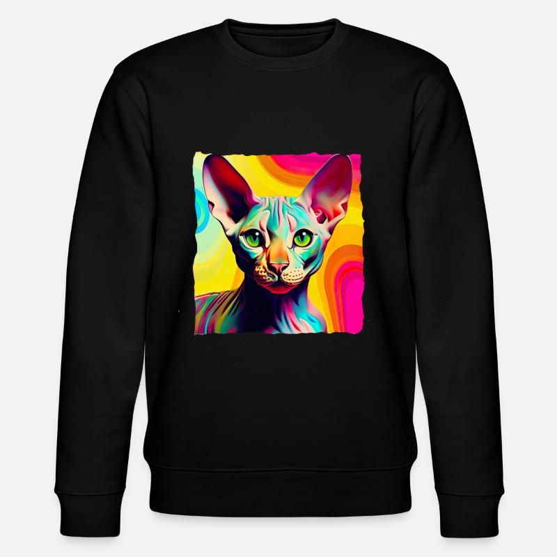Coole Nacktkatze Pop Art - Stanley/Stella Unisex Bio-Sweatshirt CHANGER - Schwarz