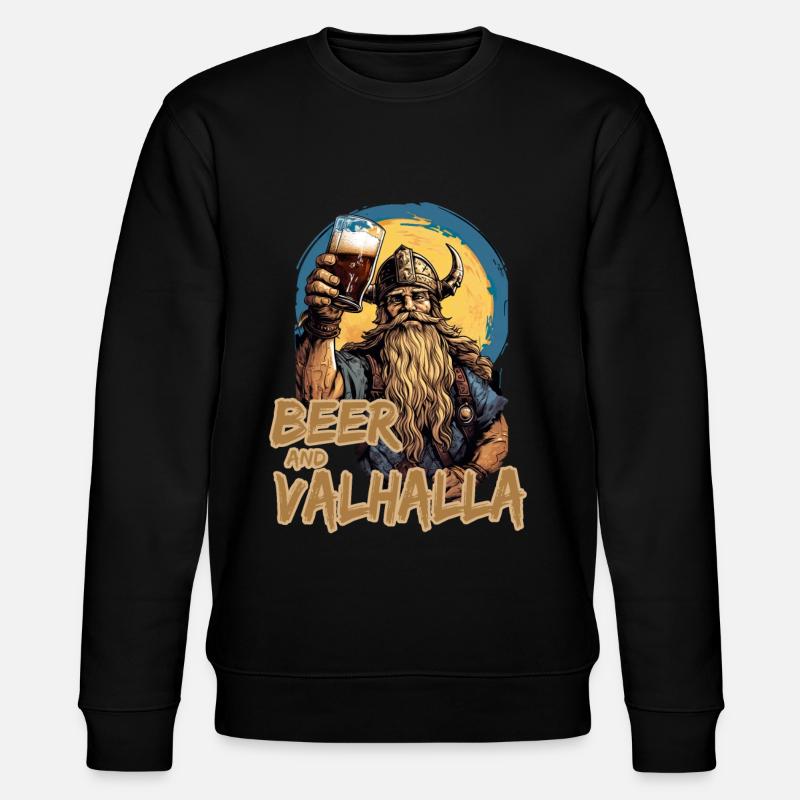 Beer And Valhalla Wikinger - Stanley/Stella Unisex Bio-Sweatshirt CHANGER  - Schwarz