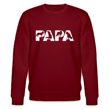 Chemise de papa de renard, cadeau de fête des pères drôle de papa Fox - Sweat bio CHANGER Stanley/Stella Unisexe - bordeaux - Devant - Nik (191cm) & Marisol (170cm)