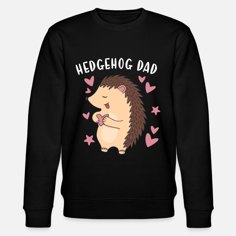 Hedgie Hedgehog Dad Hedgehog - Stanley/Stella CHANGER Unisex Organic Sweatshirt - black