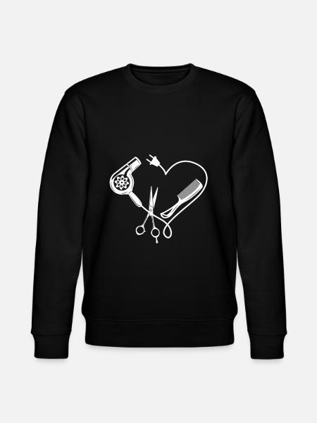 Love Hair Heart Hårtørrer Comm Saks Frisør - Stanley/Stella økologisk unisex-sweatshirt CHANGER  - sort