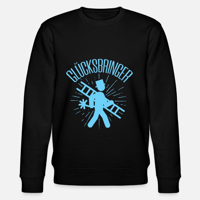 Glücksbringer Schornsteinfeger Kaminfeger Geschenk - Stanley/Stella Unisex Bio-Sweatshirt CHANGER  - Schwarz