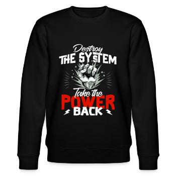 Destroy the System - Revolution - Stanley/Stella Unisex Bio-Sweatshirt CHANGER  - Schwarz - Vorne - Nik (191cm) & Marisol (170cm)