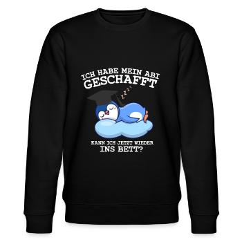 Abitur Geschafft Pinguin Abitur Abschluss 2021 - Stanley/Stella Unisex Bio-Sweatshirt CHANGER  - Schwarz - Vorne - Nik (191cm) & Marisol (170cm)