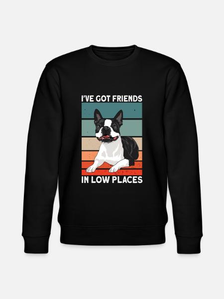 Boston Terrier Dog - Stanley/Stella CHANGER Unisex Organic Sweatshirt - black