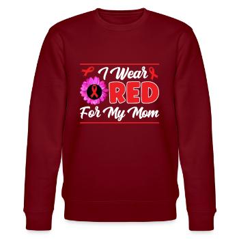 Heart disease - Stanley/Stella CHANGER Unisex Organic Sweatshirt - burgundy - Front - Nik (191cm) & Marisol (170cm)