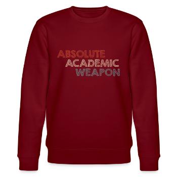 Studenten Absolute Academic Weapon - Stanley/Stella Unisex Bio-Sweatshirt CHANGER  - Burgunderrot - Vorne - Nik (191cm) & Marisol (170cm)