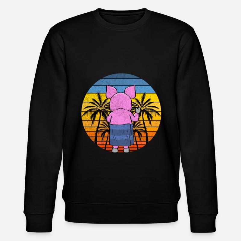 Cochon Sur la plage Vacances - Sweat bio CHANGER Stanley/Stella Unisexe - noir