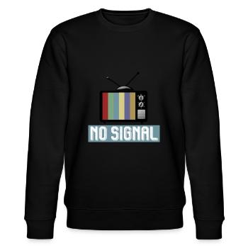 NO SIGNAL TV - Test picture Retro Classic - Stanley/Stella CHANGER Unisex Organic Sweatshirt - black - Front - Nik (191cm) & Marisol (170cm)