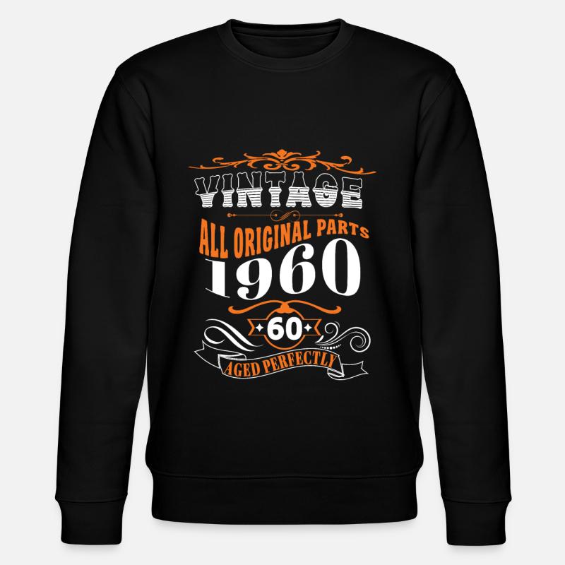 60-års fødselsdag ALL ORIGINAL 1960 Perfekt modnet - Stanley/Stella økologisk unisex-sweatshirt CHANGER - sort